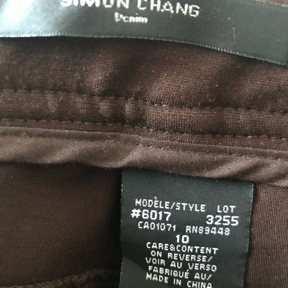 Simon Chang - EUC - Brown stretch Denim - Sz 10 - Picture 9 of 11